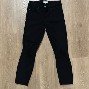 PAIGE Black Denim Pants Verdugo Crop distressed ripped - size 27